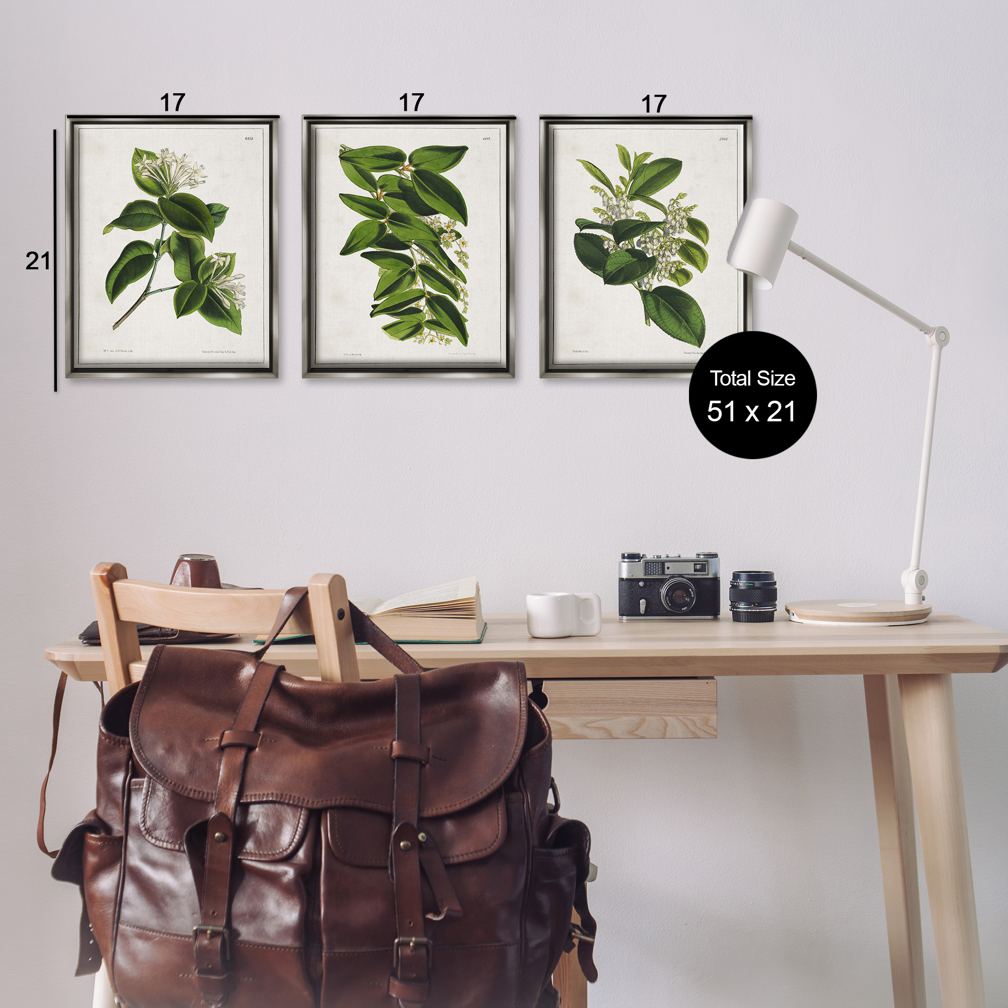 Stupell Industries Vintage Forest Flower Studies Plants & Flowers Painting Gray Floater Framed Canvas Art Print Wall Art, 17 x 21, Set of 3