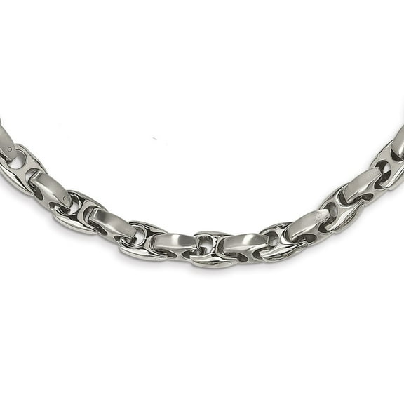 Primal Steel Stainless Steel Brushed and Polished 20-inch Necklace