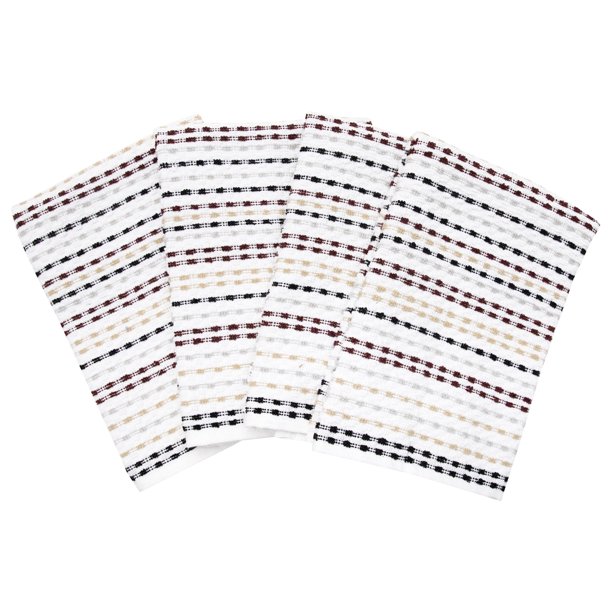 RITZ Pebble Cotton Terry Bar Mop Kitchen Towel Set, 4Pack, Neutral, 16