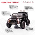 thumbnail image 6 of Black 2-Seater 12V Battery Kids Ride On Car Truck Electric Toys 3 Speeds Gift w/Music,LED,Cover,Remote Control, 6 of 18