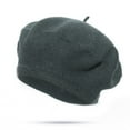 thumbnail image 1 of Boinas de pintor de color liso para mujer y para invierno, gorro cálido para mujer, 1 of 2