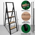 thumbnail image 2 of Sorfey 4-Step Folding Step Ladder Slim, Aluminum Foldable Step Stool, Black, 2 of 5