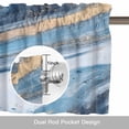 thumbnail image 6 of Abstract Marble Waves Texture Valance Curtain Gradient Blue Gold Art Window Valances Rod Pocket Short Curtains Window Treatments for Kitchen Bedroom Bathroom Laundry 42" x 18", 6 of 9
