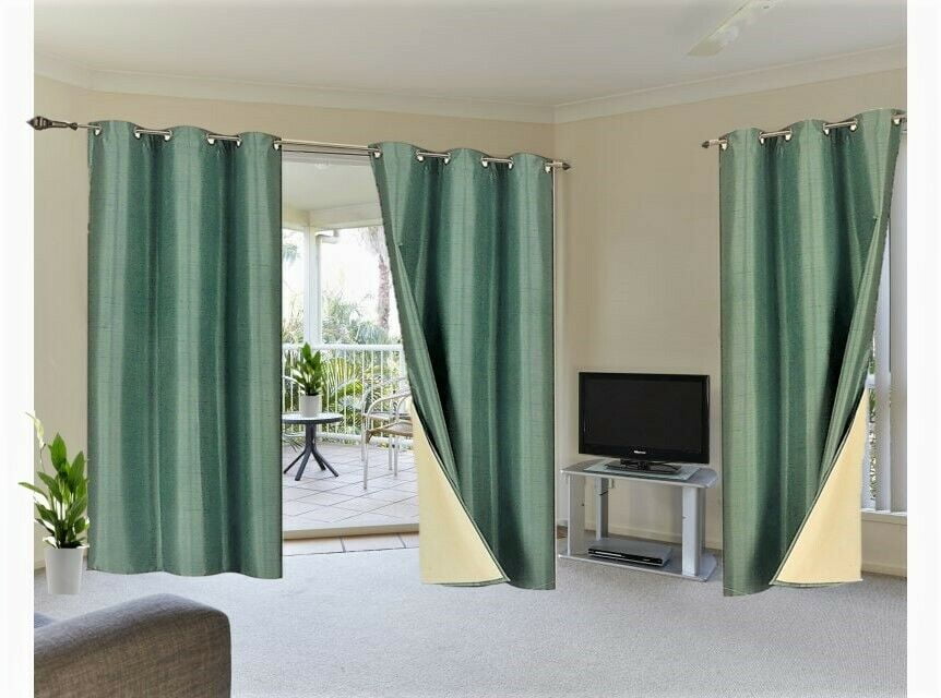 2PC Insulated Lined 100% Heavy Thick Blackout Grommet Window Curtain Panels ADAM 