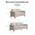 thumbnail image 2 of Puremind 2 Piece Sofa Set for Living Room, 3 Seater Sofa and Loveseat Set, Living Room Furniture Sets, Beige, 2 of 6