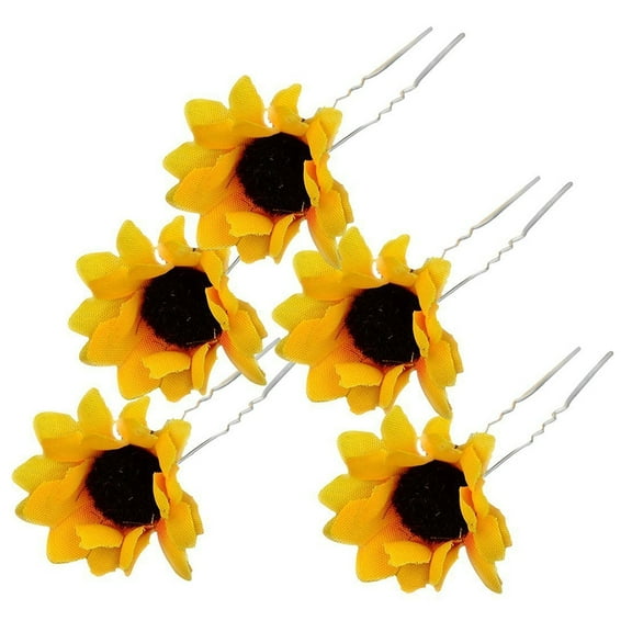 Zehuanyu  10 PCS Sunflower Hair Bow Small Pins Seaside Resort