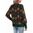 thumbnail image 2 of Women'S Fall Leaf Trendy Jacquard Sweater Casual Knitted Soft Cozy Pullover Sweaters Green XL, 2 of 7