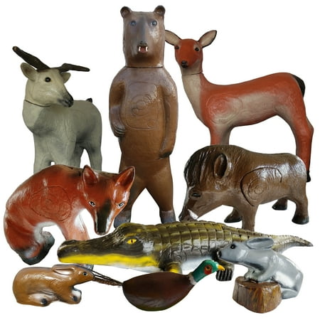 KHAMPA [ 9 Pieces] 3D Archery Animals Targets Kit Starter for Shooting Archery Small and Large Targets Foam Targets - Lifelike Animals Hunting Practice