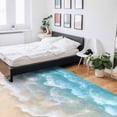 thumbnail image 6 of Area Rugs Indoor Non-Slip Rectangle Rug 2x3 Ft Teal Blue Water Ripple Rug Rubber Backing Floor Mats Non Shedding Home Decor Carpet for Entryway Living Room, 6 of 8