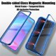 thumbnail image 4 of Funda de teléfono magnética de metal con protección total de 360 ° para Honor 90, funda de parachoques de vidrio de doble cara para Honor 70 50 20 Pro 9X 8X, 4 of 5