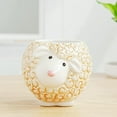 thumbnail image 2 of Cute Animal Ceramics Planter Small Succulent Pot Cartoon Shaped Plant Pot for Mini Plants Flower Cactus, Smooth Shiny Ceramic - Plants Not Included (Sheep), 2 of 9