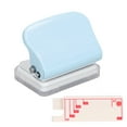 thumbnail image 2 of Loose Leaf Puncher Small Hole Punch Paper Punch Hole Puncher Handheld Hole Puncher Hole Punch Ruler Design Quick Positioning 3 Holes Metal Paint Body Loose Leaf Puncher For, 2 of 8