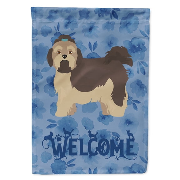 Carolines Treasures CK6044GF Russian Lapdog Welcome Flag Garden Size Small multicolor