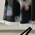 thumbnail image 5 of 60 Inch Round Tablecloth with White Lace Trim Fall Table Cover for Elegant Dining Decor Pink and Cyan Butterflies, 5 of 8