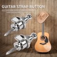 thumbnail image 3 of Correa de guitarra bloqueo clavos bajo eléctrico botón antideslizante cinturón plata 2 uds, 3 of 9