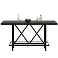 thumbnail image 2 of Tribesigns Counter Height Bar Table, 62.99" Long Pub Bar Table With Metal Footrest For Dining Kitchen Breakfast, 2 of 10