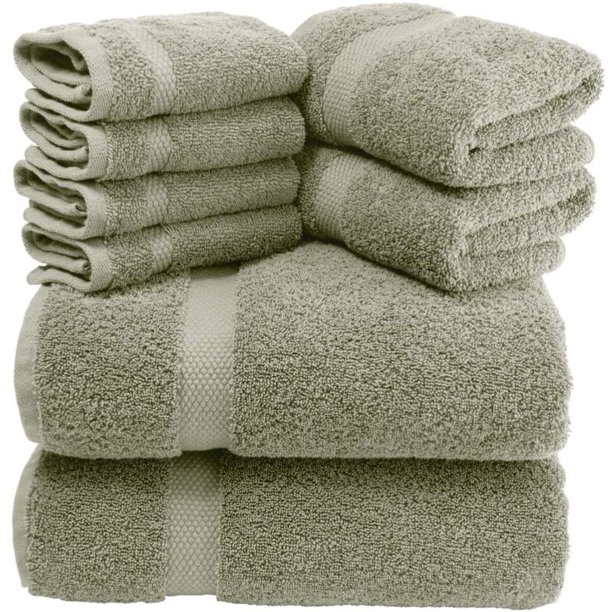 Luxury Green Bath Towel Set Hotel Soft Cotton 2/Bath 2/Hand 4/Wash
