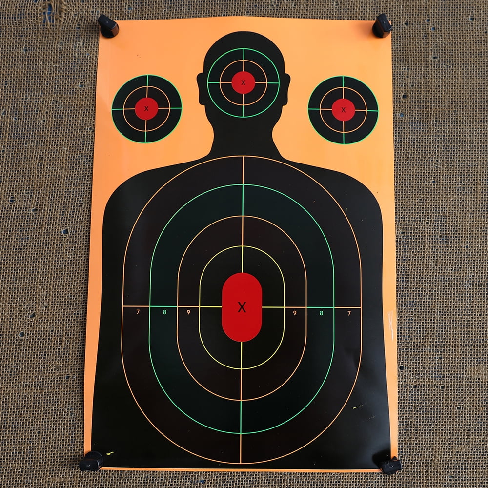 12×18 Inch 3-Color Splatter Target Paper, 10 Pack, Self-Adhesive Fluorescent Shooting Targets, Orange Coated Paper, Long-Range Visible Bullet Hole Stickers