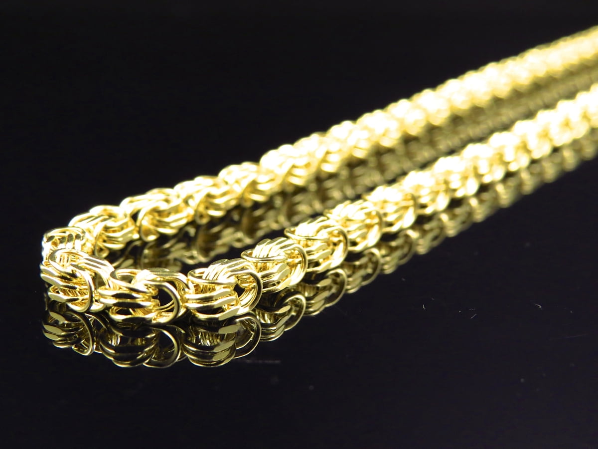 10k Gold Byzantine Chain Necklace (4mm) -32" by Jewelry Unlimited