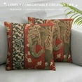 thumbnail image 3 of ONETECH Decorative Couch Throw Pillow Cover Coffee Brown Gold Home Decor Small Elephant Pattern Square Cushion Covers, 3 of 5