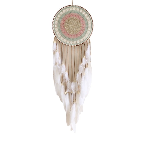 Woven Round Dream Catcher with for Bedroom Hanging Decoration Cute Pendant for Home Decor,B