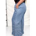 thumbnail image 3 of TinyCribz Women's Plus Size Denim Pants – Relaxed Ruffled Wide Leg 4X, 3 of 5