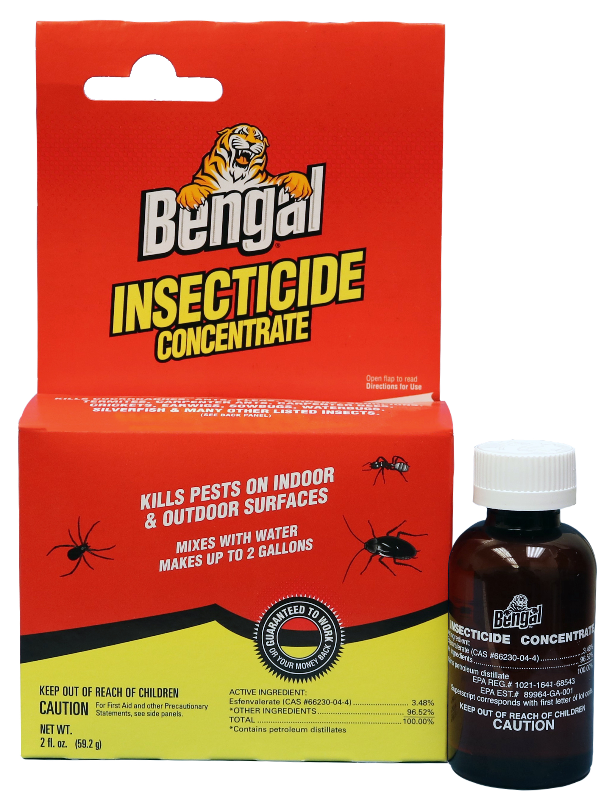 Bengal Insecticide Concentrate, Indoor and Outdoor Insect Killer, Makes 2 Gallons, 2 Oz. Liquid Concentrate