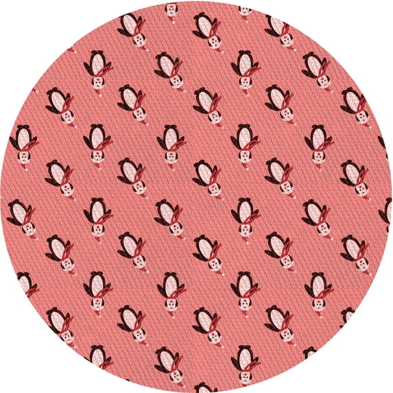 Ahgly Company Machine Washable Indoor Round Transitional Grapefruit Red Area Rugs, 5' Round