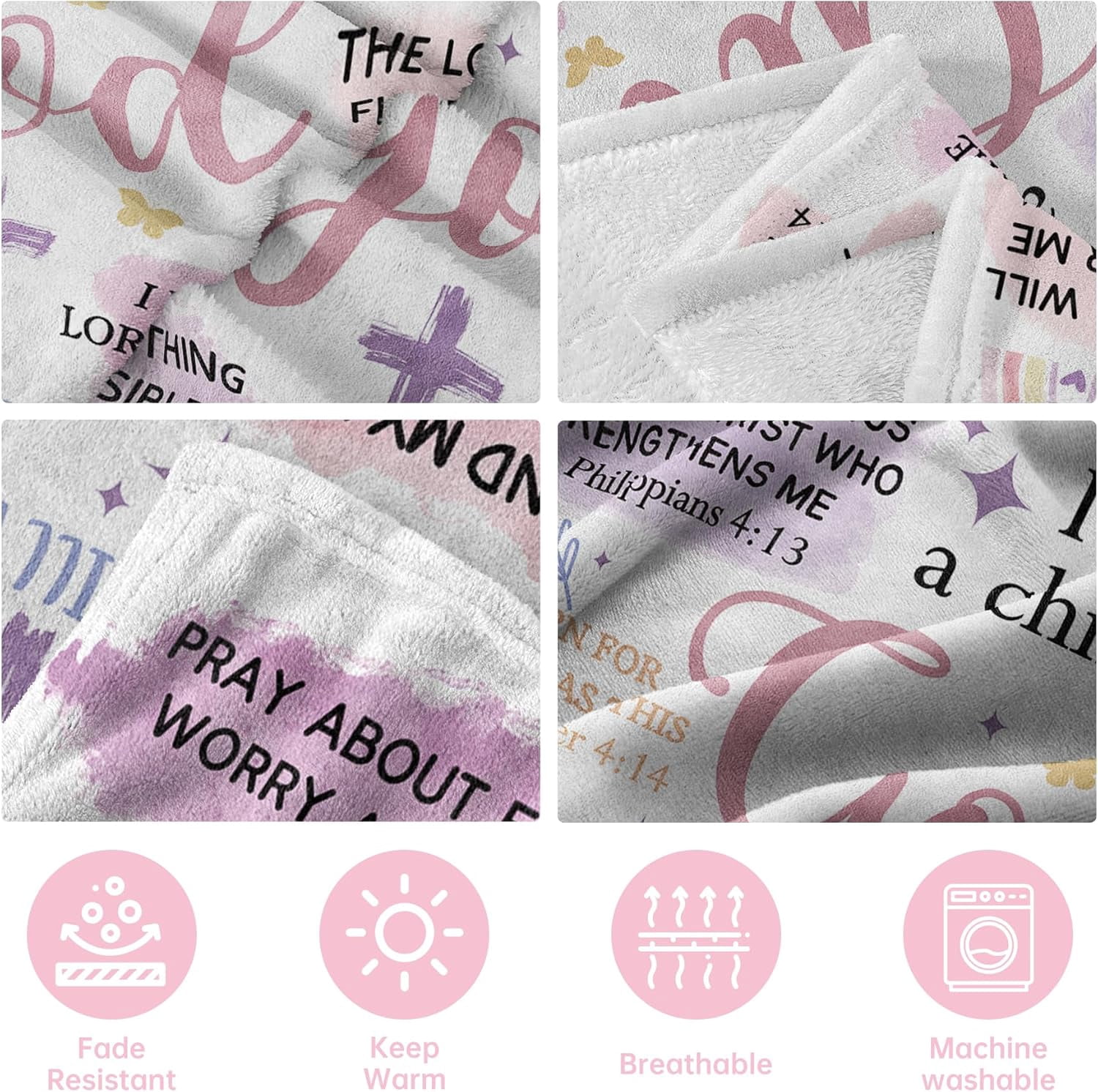 Baptism Gifts for Girl Women, I am A Child of God Blankets, Christian Religious Inspirational Birthday First Communion Gifts for Sister, Friend