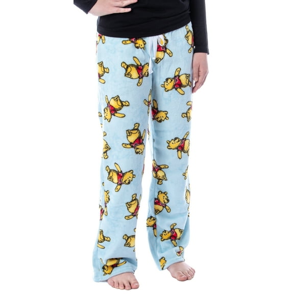 Disney Women's Winnie The Pooh Sketch Toss Print Loungewear Pajama Pants with Drawstring and Elastic Waistband