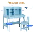 thumbnail image 2 of Kids Desk and Chair Set, Blue Wooden Study Desk for Kids with Drawers, Student Writing Desk Computer Workstation for Bedroom & Study Room for Ages 5-12 Boy and Girl, 2 of 14