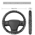 thumbnail image 3 of Renewold Car Steering Wheel Cover Universal 15 Inch Anti-Slip Boho Floral Auto Steering Wheel Protector Car Accessories for Women Men, Leopard Print Black Grey, 3 of 7