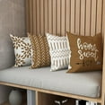 thumbnail image 5 of Pillow Covers 20x20 Set of 4, Modern Sofa Throw Pillow Cover, Decorative Outdoor Linen Fabric Pillow Case for Couch Bed Car， Light Brown, 5 of 6