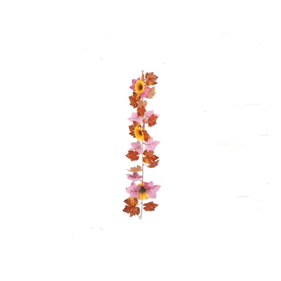 Doghiosgha Artificial Fall Hanging Garland Fake Maple Leaves Sunflower Vine for Thanksgiving Wall Front Porch Decor, 39 Inch