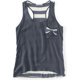 thumbnail image 1 of Aeropostale - Camiseta sin mangas tejida con lazo a rayas para mujer, gris, pequeña, 1 of 1