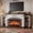Antique White & Brown, variant on BOSHIRO 72" Blue Electric Fireplace with Mantel, TV Stand Fits 80" TVs, Stacked Stone Surround, 23" Red Brick Insert