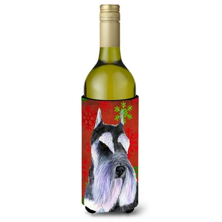 

Schnauzer Snowflakes Holiday Christmas Wine Bottle Beverage Insulator Beverage Insulator Hugger