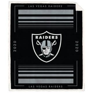 Nfl Las Vegas Raiders Legacy Script Sherpa Flannel Fleece Blanket