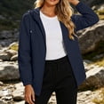 thumbnail image 2 of AherBiu Rain Jacket Women Packable Raincoats Long Sleeve Zip-Up Hooded Lightweight Softshell Jacket(Small,Navy), 2 of 6