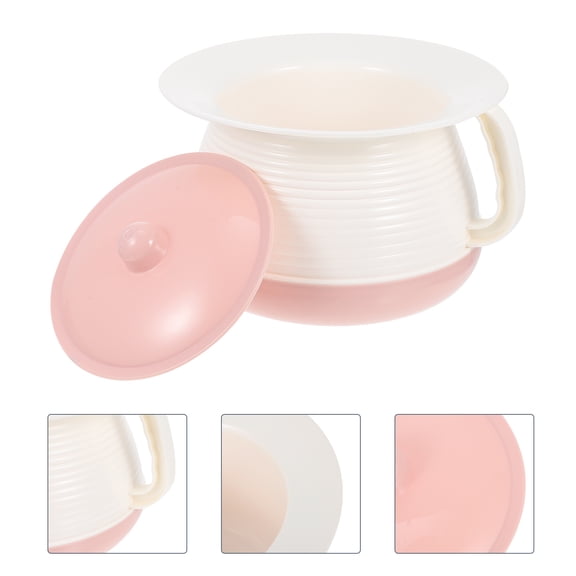 IMIKEYA 1Set Home Use Portable Chamber Pot Pink Plastic Spittoon with Lid