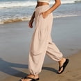 thumbnail image 6 of QSAWXQZ Women's Jogger Pants Drawstring Elastic Waist Loose Tapered Leg Trousers with Pockets Adjustable Hem Bottoms 2XL, 6 of 9