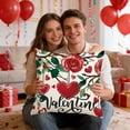 thumbnail image 1 of Yusimy 45 x 45 Inch Valentine's Day Themed Pillowcase with Heart and Flower Print for Sofa Decor for Holiday Decor, 1 of 6