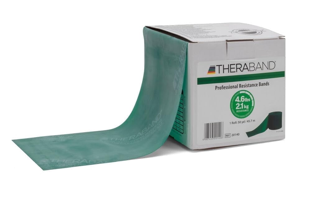 THERABAND Resistance Bands, 50 YD, Green, Heavy Thickness, 4.6 LBS Resistance, Level 4