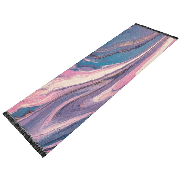 Vintage Modern Runner Rug,Non Slip Machine Washable 72"x23.5" Polyester Material Pet-Friendly Durable,Applicable to Entryway Rug Living Room Rug Swirls Of Pink and Purple
