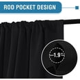 thumbnail image 3 of Cortinas 100% opacas para dormitorio Cortinas y cortinas con aislamiento térmico Cortinas opacas de 84 pulgadas de largo Cortinas con bolsillo para barra para sala de estar con forro negro Juego de 2 paneles, Light SageJet Black42"W x 63"L, 3 of 5