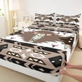 thumbnail image 3 of jejeloiu Retro Bull Skull Bed Sheets,Rustic Farmhouse Hunting King Sheets,White Brown Black Sheet Set For Boys Kids,Breathable Home Decor,4pcs, 3 of 7