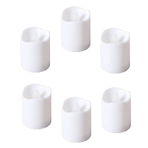 EeaseMX 48 velas LED de plástico de tamaño pequeño con forma de ondas para deseos, velas de té para decoración de Navidad, bodas y fiestas.