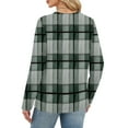 thumbnail image 5 of Nokdvo Women's Sweatshirts Trendy Plaid Crewneck Pullover Long Sleeve Casual Loose Fit T Shirts,Green XL, 5 of 5