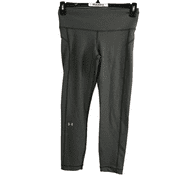 Under Armour Womens Gray HeatGear High-Rise Logo Ankle Crop Leggings Size M $45