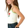 thumbnail image 4 of LJEFF Girls' Ribbed Cami Tank Top, Adorable Breathable Straps Cute Motif Kids Casual Summer Tops Green Size 3T, 4 of 5